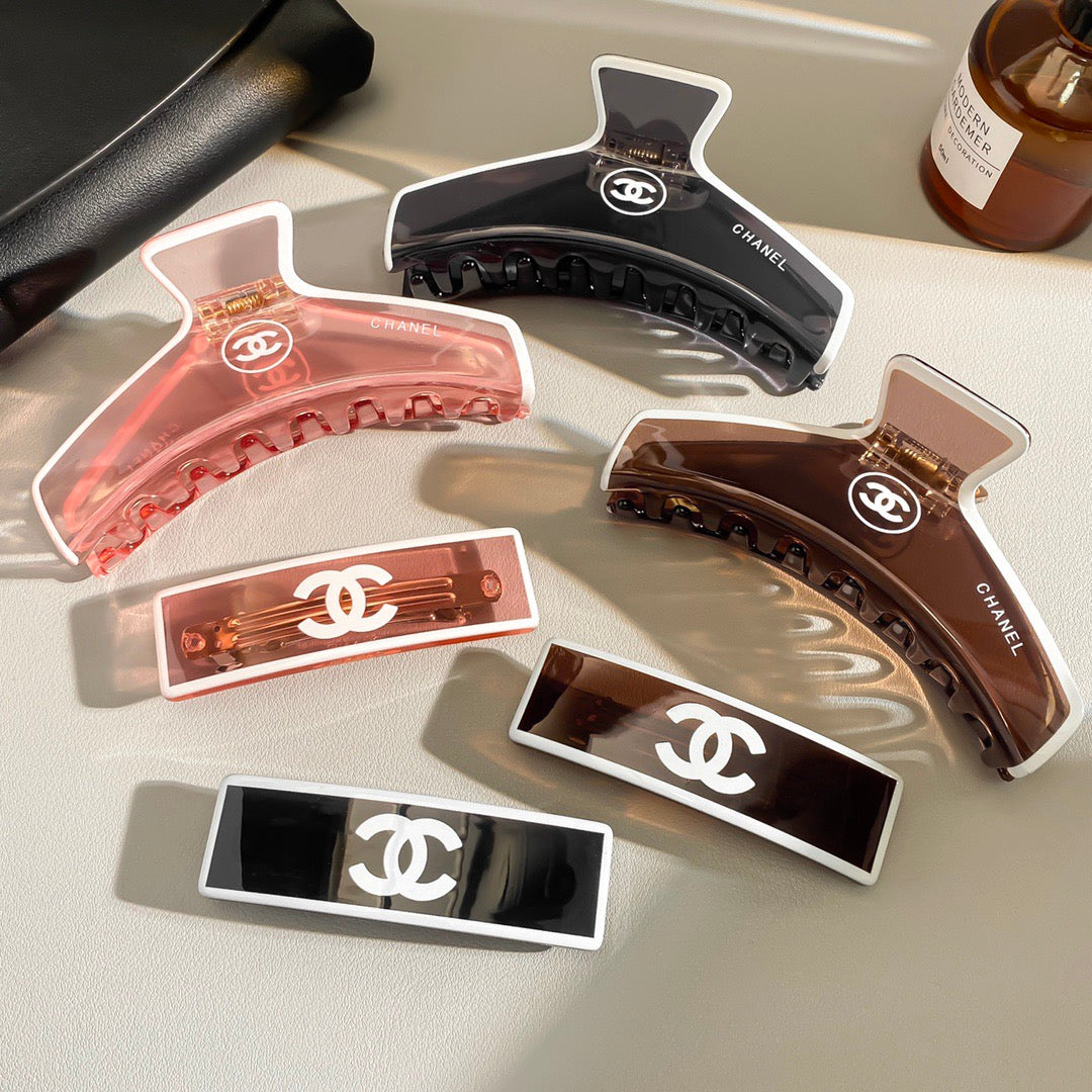 Chanel Pink Black Brown Hair Accessory