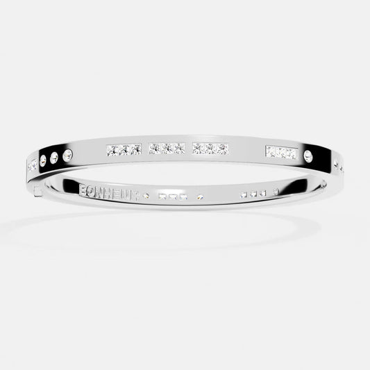 Bonheur Morse Code Moissanite Bangle